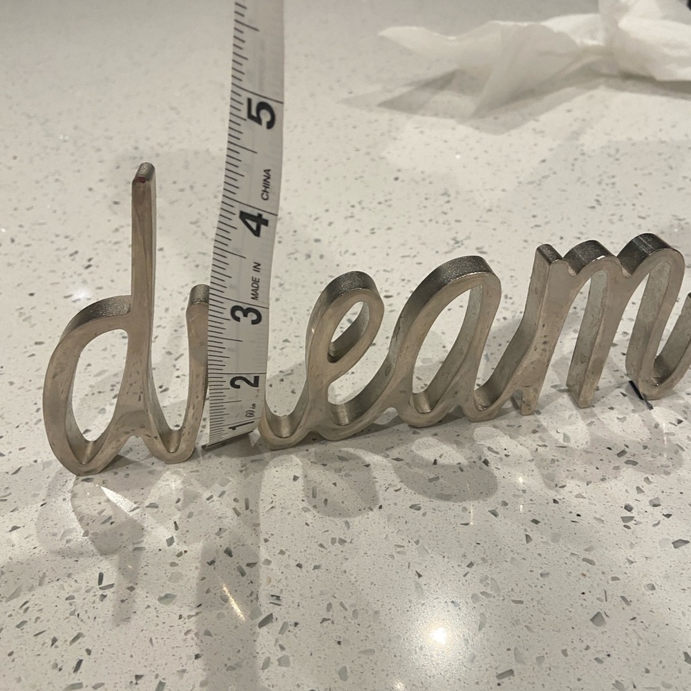 COPY - Silver cursive metal decor